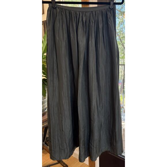 Vtg Jaeger 100% Gray Silk Pleated Skirt, Long, Side Zip, 1980’s-‘90’s, Classic - Picture 1 of 7